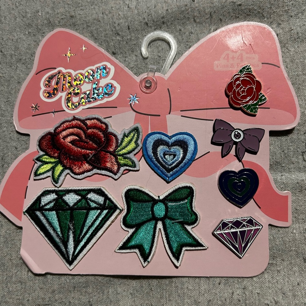 Kids Embroidered Patch and Enamel PinSet